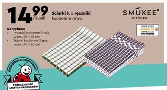 Biedronka Ręczniki kuchenne 45 x cm smukee kitchen oferta