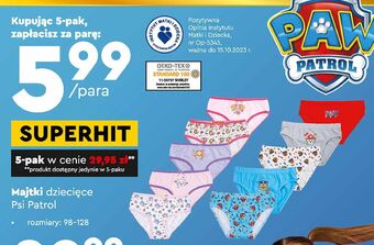Biedronka Majtki dziecięce psi patrol 98-128 oferta