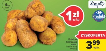Carrefour Simpl polskie ziemniaki siatka 4kg oferta