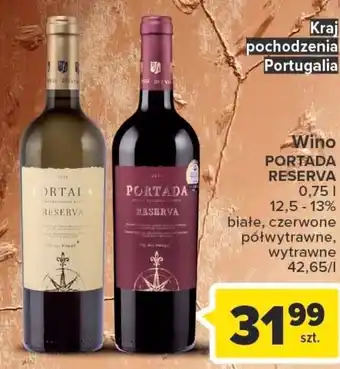 Carrefour Portada reserva wino 0,75l oferta