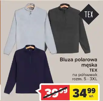 Carrefour Bluza polarowa męska z półsuwakiem s-3xl tex oferta