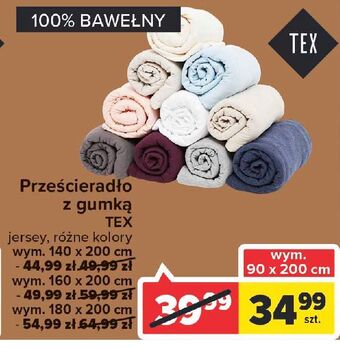 Carrefour Prześcieradło z gumką 140 x 200 cm tex oferta