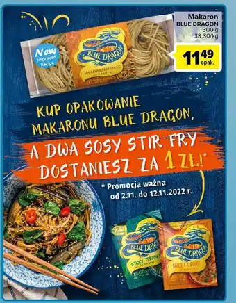 Carrefour Makaron jajeczny gniazda nitki blue dragon oferta