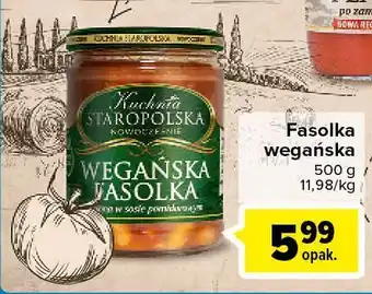 Carrefour Wegańska fasolka drobna w sosie pomidorowym kuchnia staropolska nowocześnie oferta