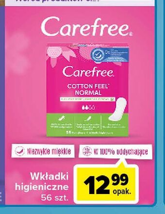 Carrefour Wkładki cotton feel normal carefree oferta