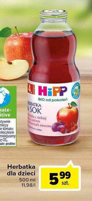 Carrefour Herbatka z dzikiej róży sokiem czerwonych owoców hipp bio oferta