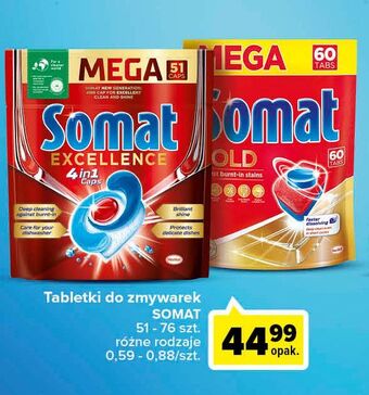 Carrefour Tabletki do zmywarki regular somat excellence 4in1 oferta
