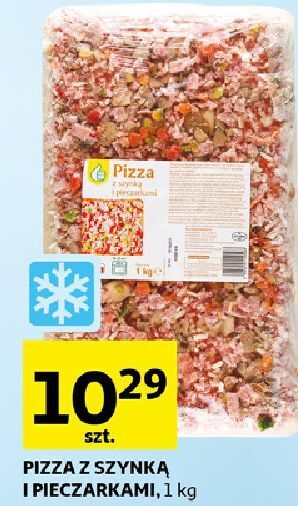 Auchan Pizza z szynką i pieczarkami podniesiony kciuk oferta