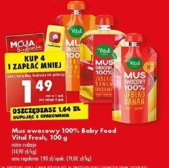 Biedronka Mus jabłko-banan vital fresh oferta
