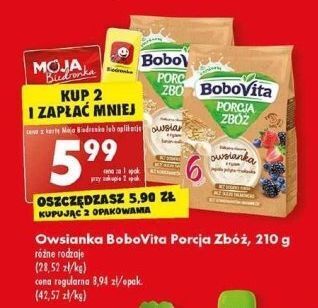 Biedronka Owsianka z ryżem jagoda- jeżyna- truskawka bobovita porcja zbóż oferta