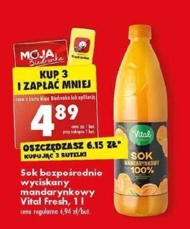 Biedronka Sok mandarynkowy vital fresh oferta