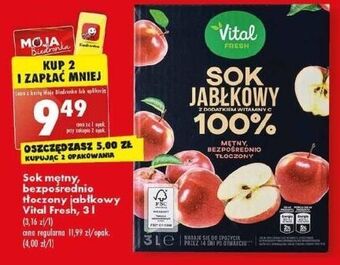 Biedronka Sok jabłkowy vital fresh oferta