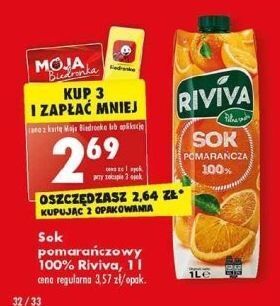 Biedronka Sok pomarańczowy riviva oferta