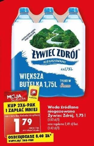 Biedronka Woda niegazowana żywiec zdrój oferta