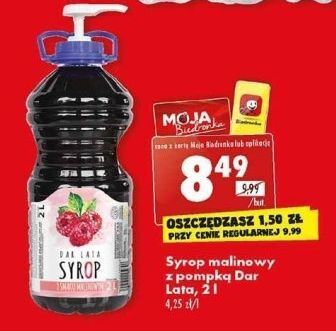 Biedronka Syrop malinowy dar lata oferta