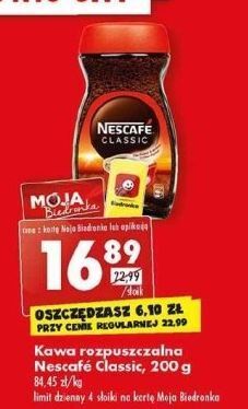 Biedronka Kawa nescafe classic oferta