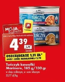 Biedronka Tuńczyk kawałki w sosie własnym marinero oferta