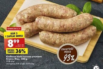 Biedronka Kiełbasa biała surowa premium kraina mięs oferta