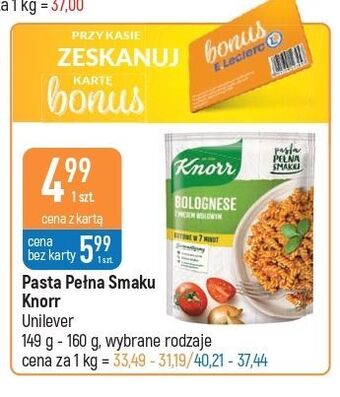 E.Leclerc Bolognese z mięsem wołowym knorr pasta pełna smaku oferta