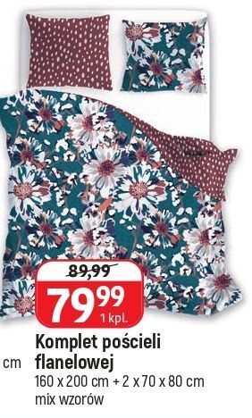 E.Leclerc Komplet pościeli flanela 160 x 200 cm + 2 70 80 oferta