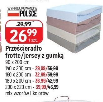 E.Leclerc Prześcieradło jersey z gumką 180 x 200 cm oferta