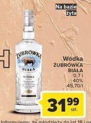 Carrefour Wódka żubrówka biała oferta