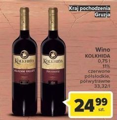 Carrefour Wino kolkhida alazani valley red semi sweet oferta