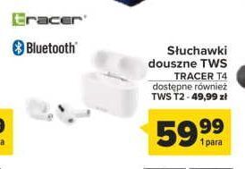 Carrefour Słuchawki t4 tws białe tracer oferta