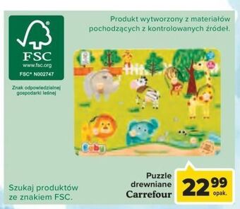 Carrefour Zabawka drewniana puzzle carrefour oferta