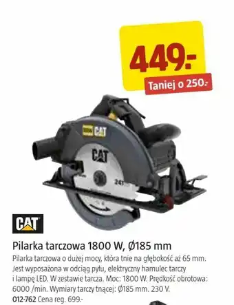 Jula Pilarka tarczowa 1800 W, Ø185 mm oferta