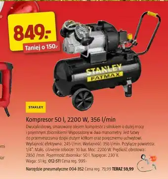 Jula Kompresor 50 l, 2200 W, 356 l/min oferta