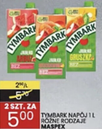 Wafelek maspex tymbark napój 1l różne rodzaje oferta