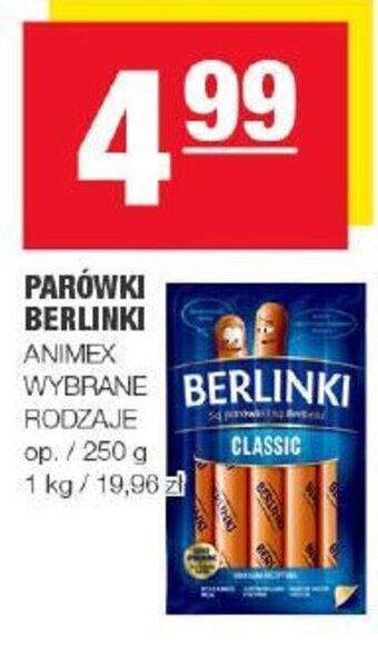 Spar Animex parówki Berlinki 250g oferta