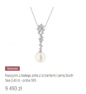 Apart Naszyjnik z białego złota z brylantami i perłą South Sea 0,43ct - próba 585 oferta