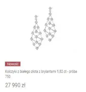 Apart Kolczyki z białego złota z brylantami 1,82ct - próba 750 oferta