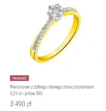 Apart Pierścionek z żółtego i białego złota z brylantami 0,21ct  - próba 585 oferta