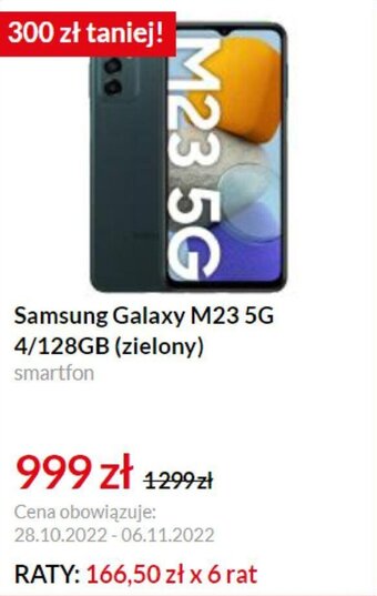 RTV EURO AGD Samsung Galaxy M23 5G 4/128gb zielony oferta