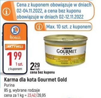 E.Leclerc Purina karma dla kota Gourmet Gold 85g oferta