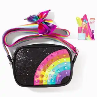 Claire's Jojo siwa™ black glitter rainbow crossbody bag oferta