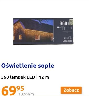 Action oświetlenie sople 360 lampek led 12m oferta