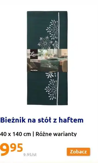 Action bieżnik na stół z haftem 40 x 140 cm oferta