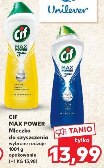 Kaufland Mleczko do czyszczenia ocean wave cif max power 3 action oferta