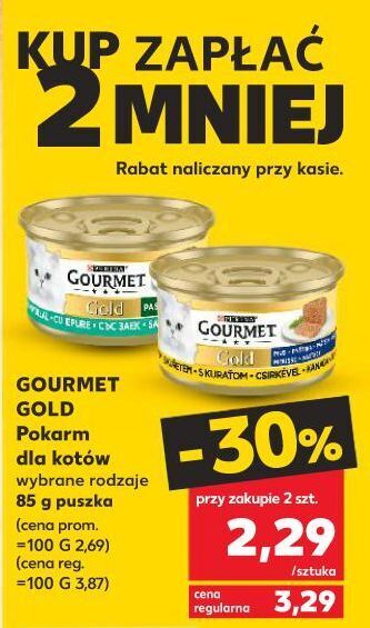 Kaufland Karma dla kota z tuńczykiem purina gourmet gold oferta