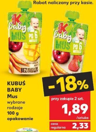 Kaufland Mus jabłko-truskawka-marchew kubuś baby oferta