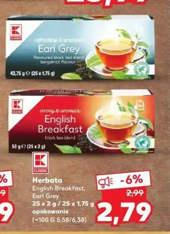 Kaufland Herbata earl grey k-classic oferta