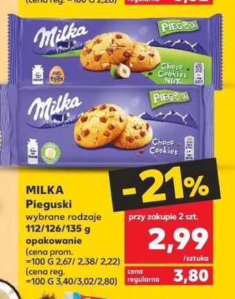 Kaufland Ciastka z kawałkami czekolady milka pieguski oferta