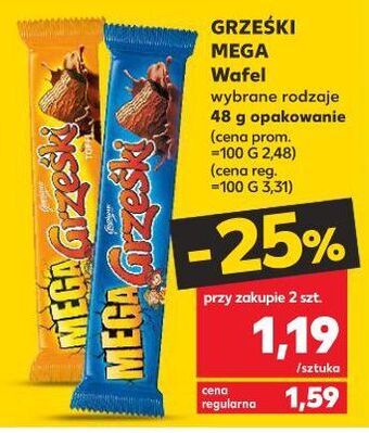 Kaufland Wafelek kakaowy w czekoladzie deserowej grześki mega oferta