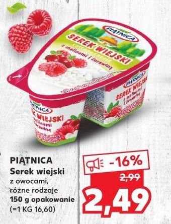 Kaufland Serek wiejski z malinami i żurawiną piątnica wiejski oferta