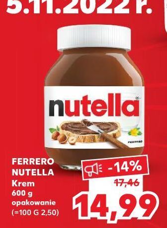 Kaufland Krem czekoladowo-orzechowy nutella oferta