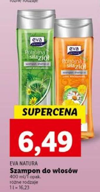 Lidl Szampon do włosów rumianek + lipa nagietek eva natura potrójna siła ziół oferta